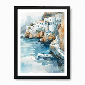 Watercolor Of A Village Art Print