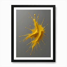 Yellow Paint Splash Art Print