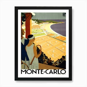 Monte Carlo, Tennis Terrains Art Print