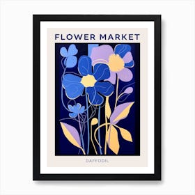 Blue Flower Market Poster Daffodil 2 Art Print