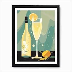 French 75 Cocktail Mid Century Modern 1 Art Print