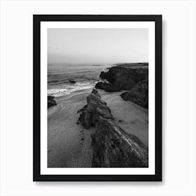 Black And White Beach Art Print