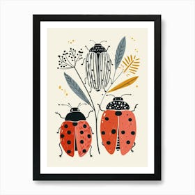 Colourful Insect Illustration Ladybug 10 Art Print