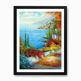 Town by the sea Art Print