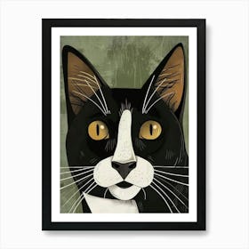 Black And White Cat 21 Art Print