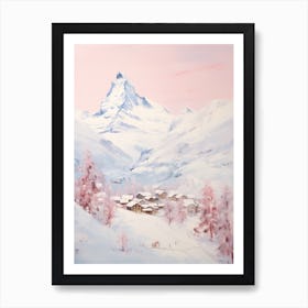 Dreamy Winter Painting Zermatt Switzerland 1 Art Print