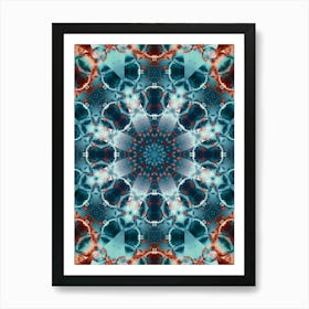 Modern Art Blue And Gold Pattern Art Print