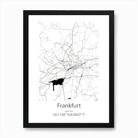 Frankfurt (Oder),Germany Minimalist Map Art Print