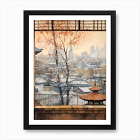 Winter Cityscape Beijing China 3 Art Print