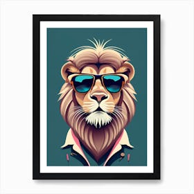Lion In Sunglasses Art Print