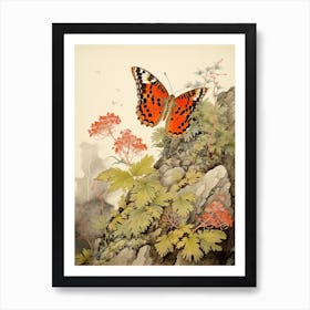 Japanese Style Butterfly Painting 2 Art Print