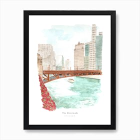 Chicago Riverwalk USA Art Print