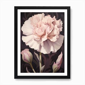 Floral Illustration Carnation Dianthus 2 Art Print