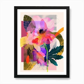 Buttercup 2 Neon Flower Collage Art Print