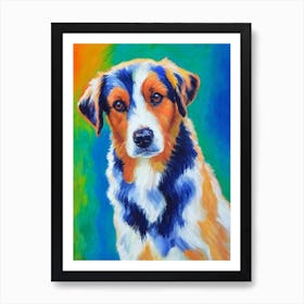 Miniature American Shepherd 2 Fauvist Style Dog Art Print