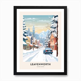 Vintage Winter Travel Poster Leavenworth Washington 1 Art Print