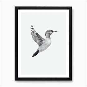 Canada Goose B&W Pencil Drawing 3 Bird Art Print