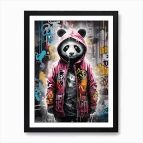 Panda Art In Street Art Style 2 Art Print