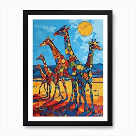 Abstract Geometric Giraffes 3 Art Print