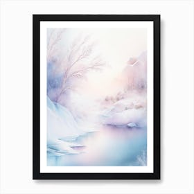 Frozen Landscapes With Icy Water Formations Waterscape Gouache 2 Art Print