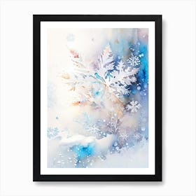 Frost, Snowflakes, Storybook Watercolours 2 Art Print