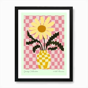 Spring Collection Wild Flowers Yellow Tones In Vase 4 Art Print