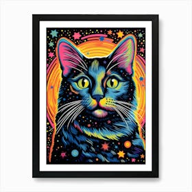 Quantum Clawmotion, Psychedelic Cats series Art Print