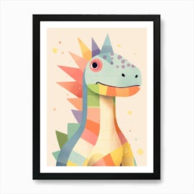 Colourful Dinosaur Ouranosaurus 2 Art Print