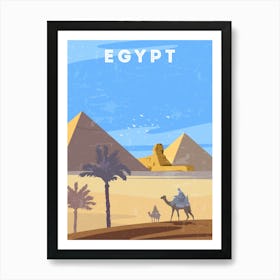 Egypt — Retro travel minimalist poster Art Print