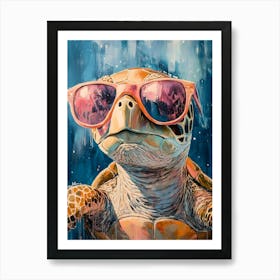 Sea Turtle In Sunglasses 6 Art Print