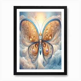 Pearl Butterfly Print Affiche