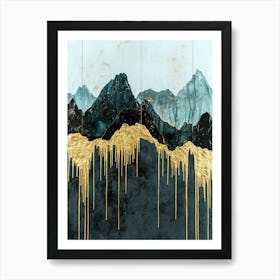 Apennines Golden Peaks - Mystical Abstraction Art Print