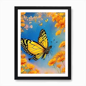 Butterfly In The Garden Art Print