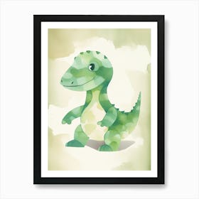 Baby Tyrannosaurus Dinosaur Watercolour Illustration 1 Art Print