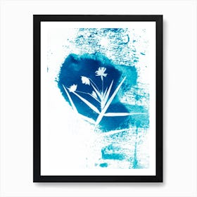 Abstract Blue Flowers 1 Art Print