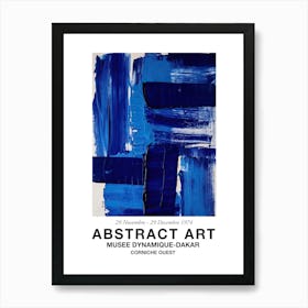 Blue Brush Strokes Abstract 4 Exhibition Poster Art Print