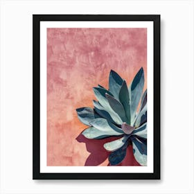 Agave Plant On A Pink Wall Art Print