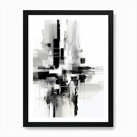 Urban Pulse Abstract Black And White 6 Art Print