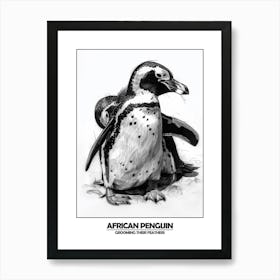 Penguin Grooming Their Feathers Poster Art Print