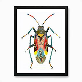 Colourful Insect Illustration Boxelder Bug 6 Art Print