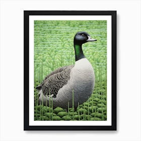 Ohara Koson Inspired Bird Painting Canada Goose 1 Art Print