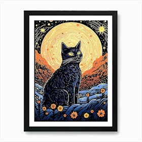 Meteorite Mouser, Psychedelic Cats series Art Print