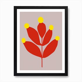 Red Yellow Plant Art Print