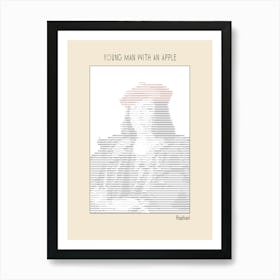 Ascii Art Minimalist – Young Man With An Apple – Raphael (1505) Thought To Be The Port – Classic Painting Art Print