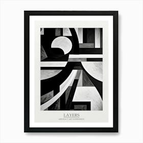 Layers Abstract Black And White 7 Poster Art Print