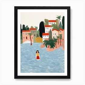 Italian Holidays, Tiny People And Illustration 7 Art Print