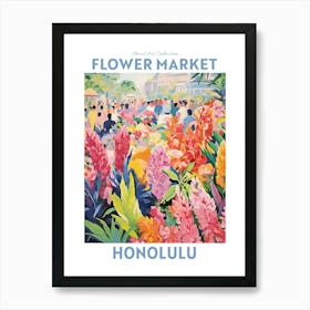 Honolulu Hawaii Flower Market Floral Art Print Travel Print Plant Art Modern Style Art Print