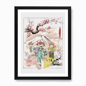 Pokemon Cherry Blossom Art Print