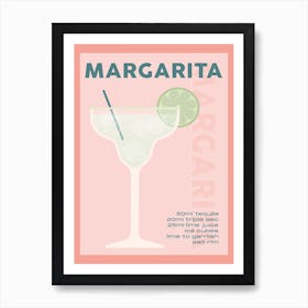 Pink Margarita Cocktail Art Print