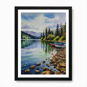 Boats On The Lake 1 Art Print